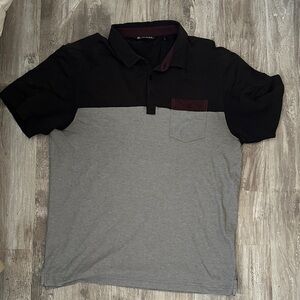 Travis Mathew Black and Gray Polo Shirt